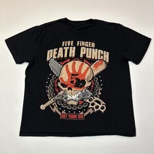 Five Finger Death Punch Tour Shirt 2019 Got Your Six Mens Large Black Band Tee